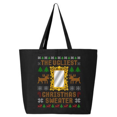 The Ugliest Ugly Christmas Sweater With Mirror Funny Xmas 25L Jumbo Tote