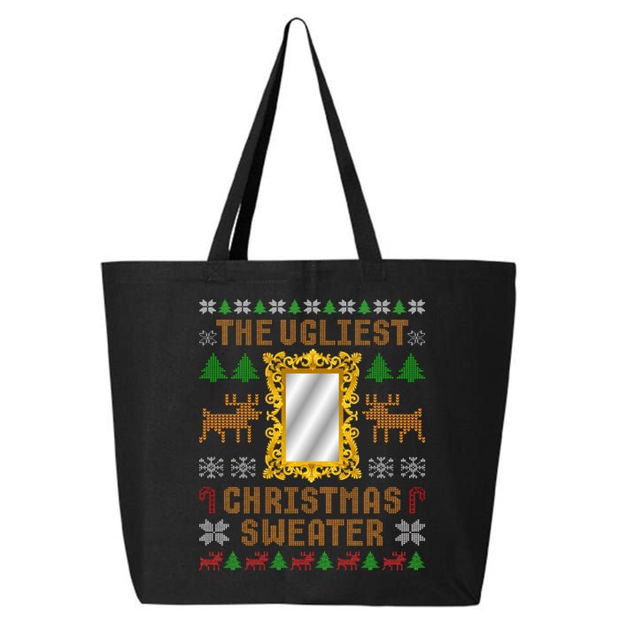 The Ugliest Ugly Christmas Sweater With Mirror Funny Xmas 25L Jumbo Tote
