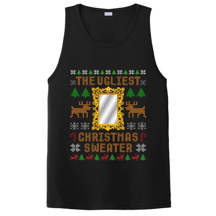 The Ugliest Ugly Christmas Sweater With Mirror Funny Xmas PosiCharge Competitor Tank