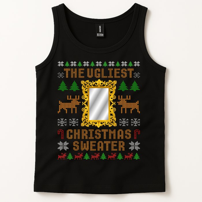 The Ugliest Ugly Christmas Sweater With Mirror Funny Xmas Tank Top