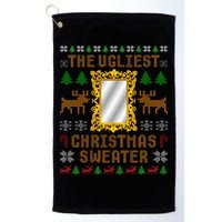 The Ugliest Ugly Christmas Sweater With Mirror Funny Xmas Golf Towel