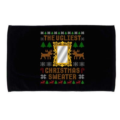 The Ugliest Ugly Christmas Sweater With Mirror Funny Xmas Microfiber Hand Towel
