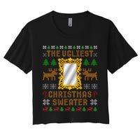 The Ugliest Ugly Christmas Sweater With Mirror Funny Xmas Crop Top