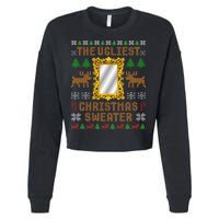 The Ugliest Ugly Christmas Sweater With Mirror Funny Xmas Cropped Pullover Crew