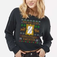 The Ugliest Ugly Christmas Sweater With Mirror Funny Xmas Cropped Pullover Crew