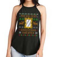 The Ugliest Ugly Christmas Sweater With Mirror Funny Xmas Women's Perfect Tri Rocker Tank