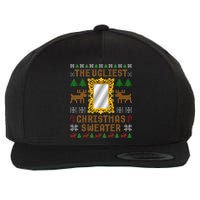 The Ugliest Ugly Christmas Sweater With Mirror Funny Xmas Wool Snapback Cap