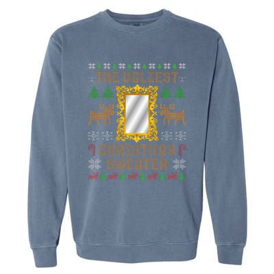 The Ugliest Ugly Christmas Sweater With Mirror Funny Xmas Garment-Dyed Sweatshirt