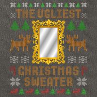 The Ugliest Ugly Christmas Sweater With Mirror Funny Xmas Cotton Canvas Backpack