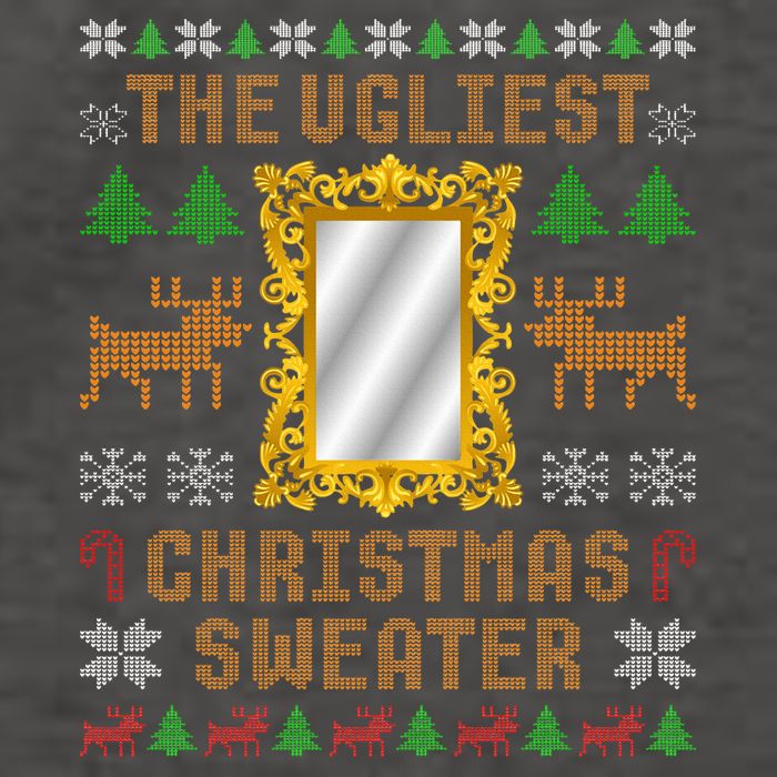The Ugliest Ugly Christmas Sweater With Mirror Funny Xmas Vector Backpack