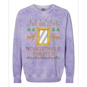 The Ugliest Ugly Christmas Sweater With Mirror Funny Xmas Colorblast Crewneck Sweatshirt