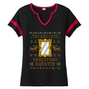 The Ugliest Ugly Christmas Sweater With Mirror Funny Xmas Ladies Halftime Notch Neck Tee