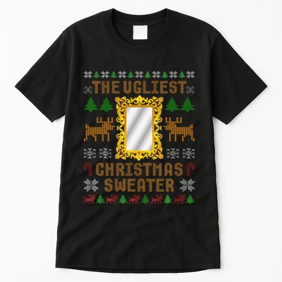 The Ugliest Ugly Christmas Sweater With Mirror Funny Xmas Tall T-Shirt