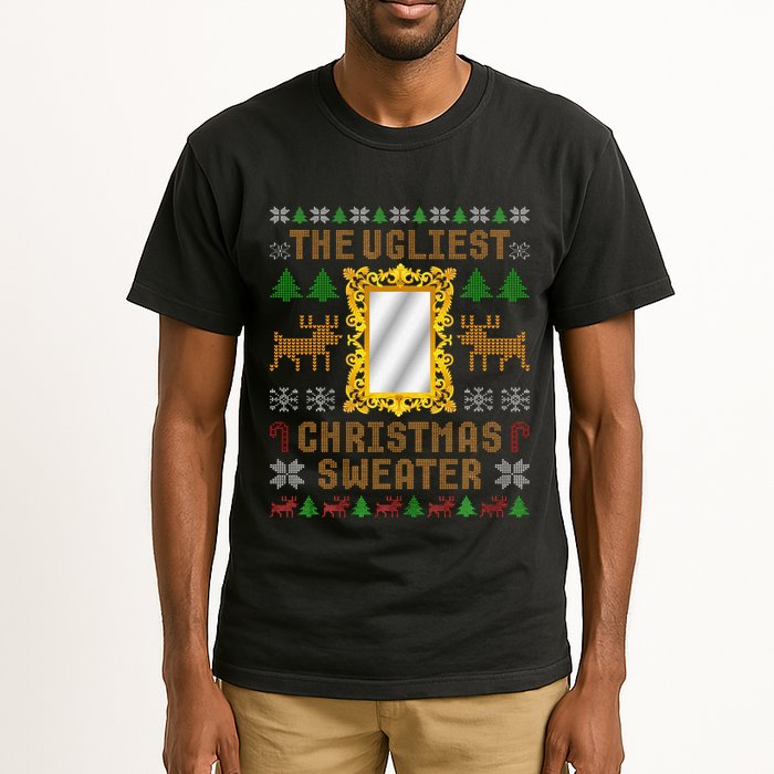 The Ugliest Ugly Christmas Sweater With Mirror Funny Xmas Tall T-Shirt
