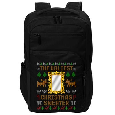 The Ugliest Ugly Christmas Sweater With Mirror Funny Xmas Impact Tech Backpack