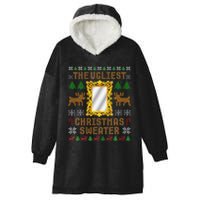 The Ugliest Ugly Christmas Sweater With Mirror Funny Xmas Hooded Wearable Blanket