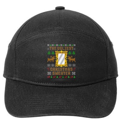 The Ugliest Ugly Christmas Sweater With Mirror Funny Xmas 7-Panel Snapback Hat