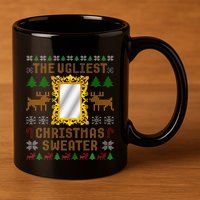 The Ugliest Ugly Christmas Sweater With Mirror Funny Xmas 11oz C Handle Ceramic Mug