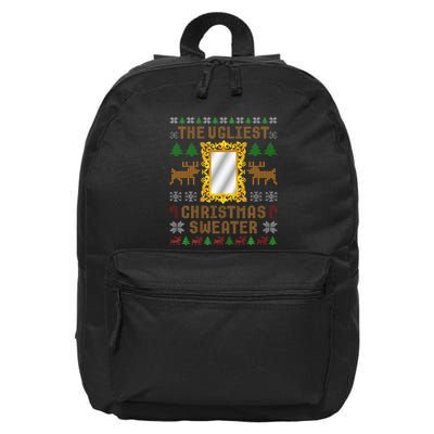The Ugliest Ugly Christmas Sweater With Mirror Funny Xmas 16 in Basic Backpack
