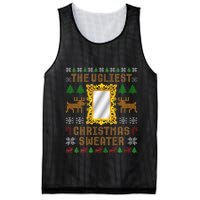 The Ugliest Ugly Christmas Sweater With Mirror Funny Xmas Mesh Reversible Basketball Jersey Tank