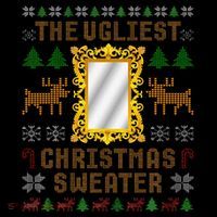The Ugliest Ugly Christmas Sweater With Mirror Funny Xmas Sustainable Knit Beanie