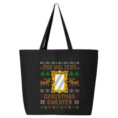 The Ugliest Ugly Christmas Sweater With Mirror Funny Xmas 25L Jumbo Tote