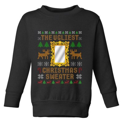 The Ugliest Ugly Christmas Sweater With Mirror Funny Xmas Toddler Sweatshirt