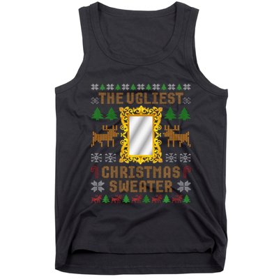 The Ugliest Ugly Christmas Sweater With Mirror Funny Xmas Tank Top
