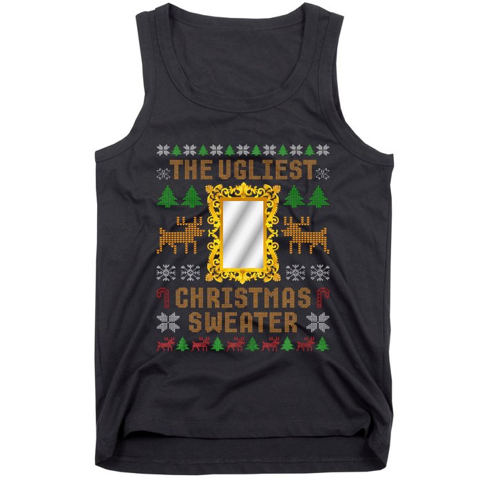 The Ugliest Ugly Christmas Sweater With Mirror Funny Xmas Tank Top
