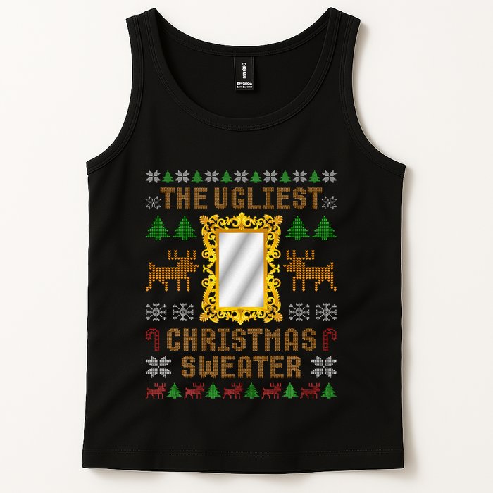 The Ugliest Ugly Christmas Sweater With Mirror Funny Xmas Tank Top