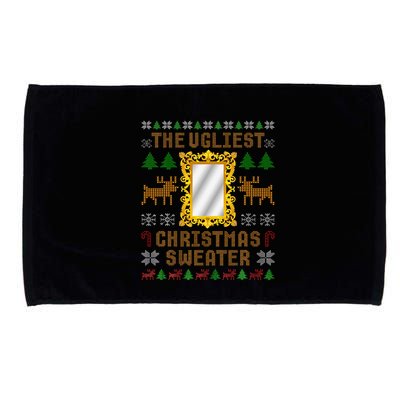 The Ugliest Ugly Christmas Sweater With Mirror Funny Xmas Microfiber Hand Towel
