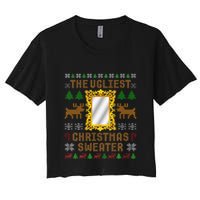 The Ugliest Ugly Christmas Sweater With Mirror Funny Xmas Crop Top