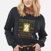 The Ugliest Ugly Christmas Sweater With Mirror Funny Xmas Cropped Pullover Crew