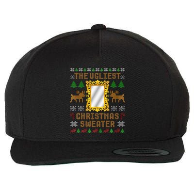 The Ugliest Ugly Christmas Sweater With Mirror Funny Xmas Wool Snapback Cap