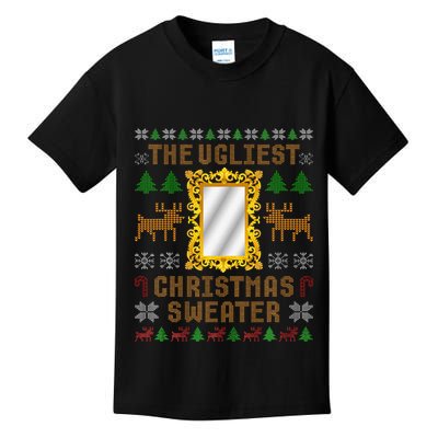 The Ugliest Ugly Christmas Sweater With Mirror Funny Xmas Kids T-Shirt