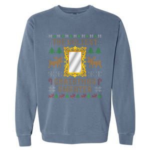 The Ugliest Ugly Christmas Sweater With Mirror Funny Xmas Garment-Dyed Sweatshirt