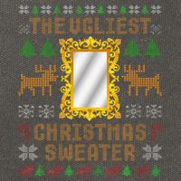 The Ugliest Ugly Christmas Sweater With Mirror Funny Xmas Cotton Canvas Backpack