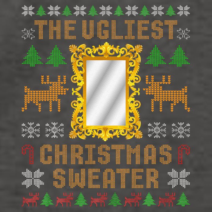 The Ugliest Ugly Christmas Sweater With Mirror Funny Xmas Vector Backpack