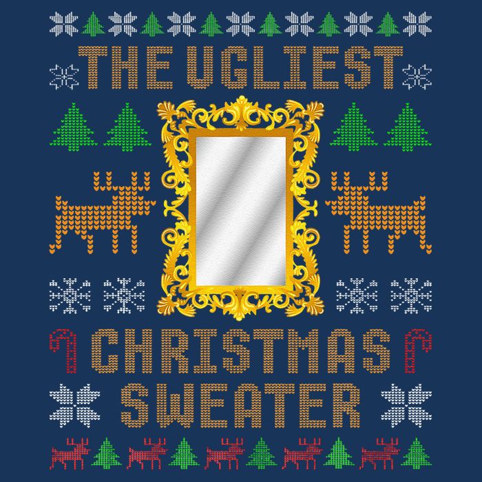 The Ugliest Ugly Christmas Sweater With Mirror Funny Xmas Infant Baby Jersey Bodysuit
