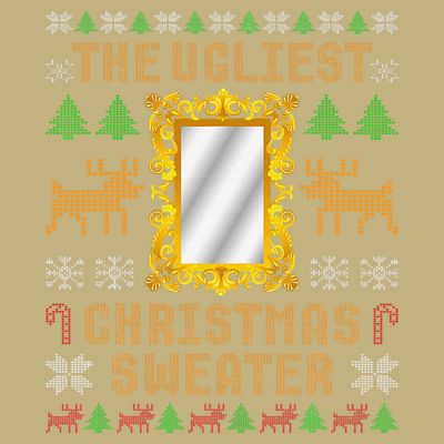 The Ugliest Ugly Christmas Sweater With Mirror Funny Xmas T-Shirt