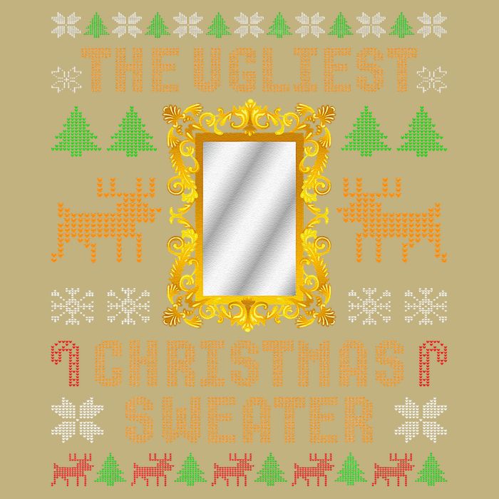 The Ugliest Ugly Christmas Sweater With Mirror Funny Xmas T-Shirt
