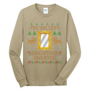 The Ugliest Ugly Christmas Sweater With Mirror Funny Xmas Tall Long Sleeve T-Shirt