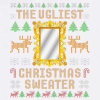 The Ugliest Ugly Christmas Sweater With Mirror Funny Xmas Garment-Dyed Sweatshirt