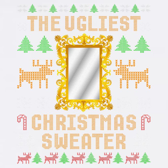 The Ugliest Ugly Christmas Sweater With Mirror Funny Xmas Garment-Dyed Sweatshirt