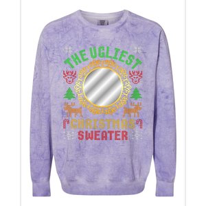 The Ugliest Ugly Christmas Sweater With Mirror Funny Xmas Colorblast Crewneck Sweatshirt