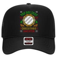 The Ugliest Ugly Christmas Sweater With Mirror Funny Xmas High Crown Mesh Back Trucker Hat