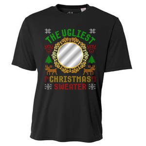 The Ugliest Ugly Christmas Sweater With Mirror Funny Xmas Cooling Performance Crew T-Shirt