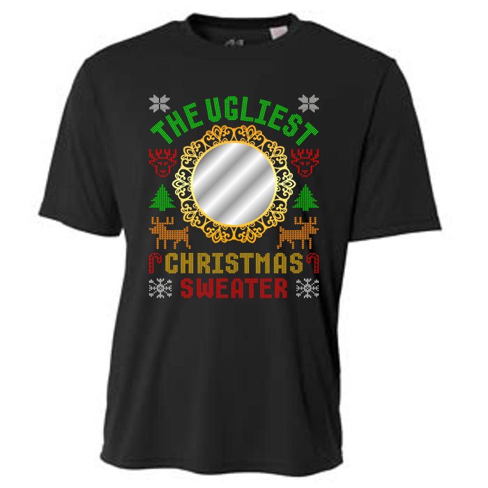 The Ugliest Ugly Christmas Sweater With Mirror Funny Xmas Cooling Performance Crew T-Shirt