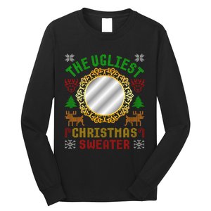 The Ugliest Ugly Christmas Sweater With Mirror Funny Xmas Long Sleeve Shirt