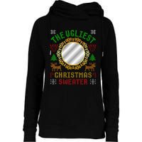 The Ugliest Ugly Christmas Sweater With Mirror Funny Xmas Womens Funnel Neck Pullover Hood